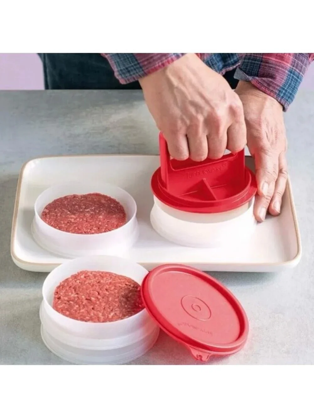 Tupperware® Hamburger Press & Keepers Set Patty Mold & Storage